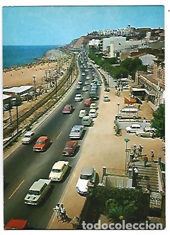 Postales: CARRETERA GENERAL Y PASEO MARITIMO.- ARENYS DE MAR / BARCELONA