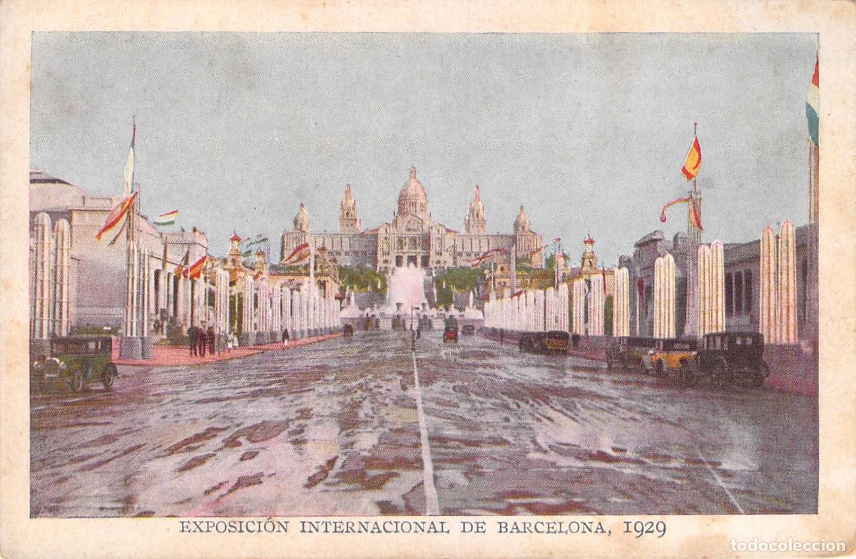 Postales: Postal de la Exposici&oacute;n Internacional de Barcelona, Avenida Mar&iacute;a Cristina