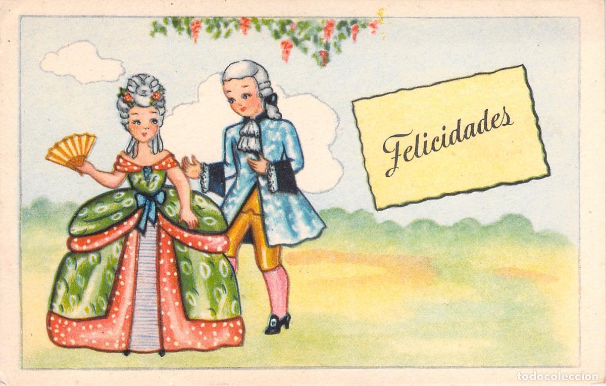 Postales: Postal de Felicidades con Pareja en Traje de &Eacute;poca Pablo D&uuml;mmatzen