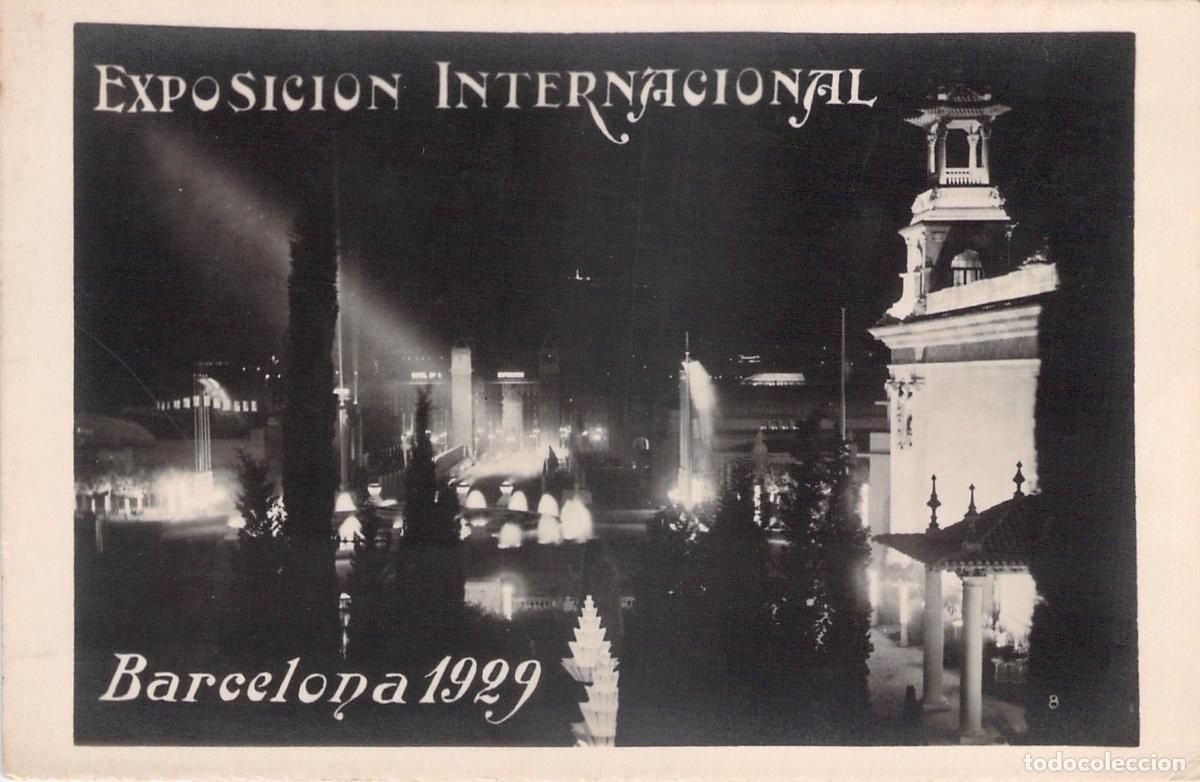 Postales: Postal de la Exposici&oacute;n Internacional de Barcelona, Vista Nocturna