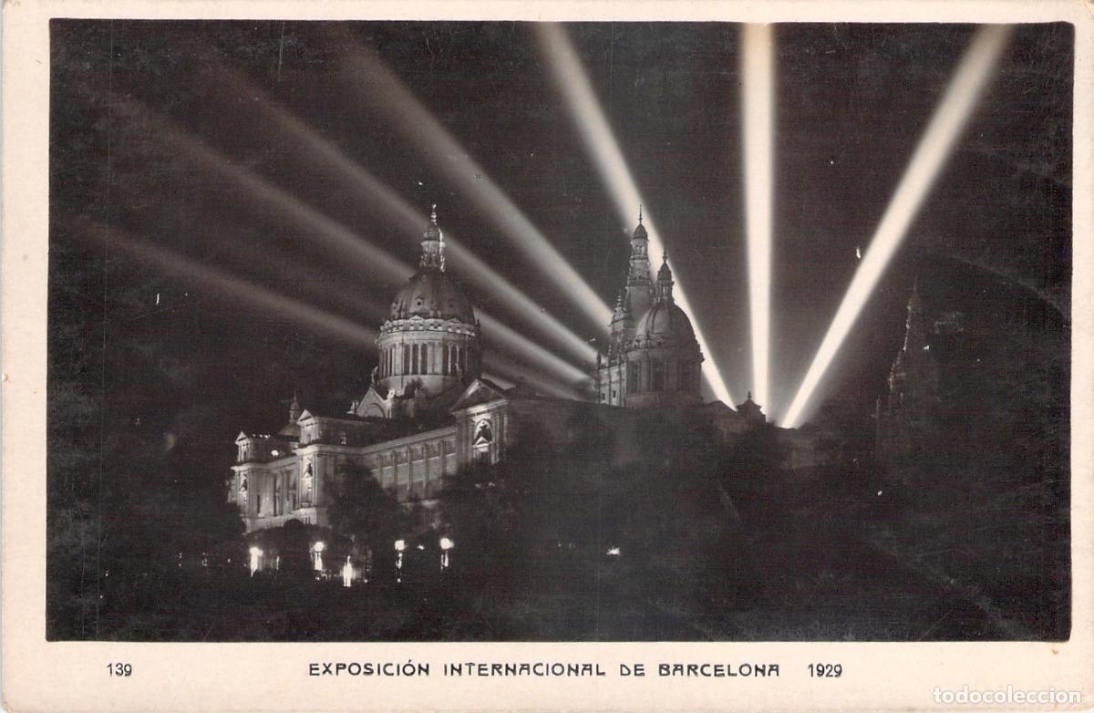 Postales: Postal Palacio Nacional Iluminado Exposici&oacute;n Internacional Barcelona