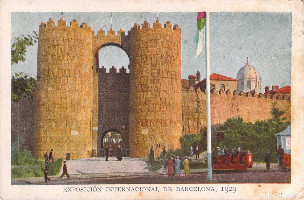Postales: Postal de la Puerta de &Aacute;vila, Pueblo Espa&ntilde;ol, Barcelona