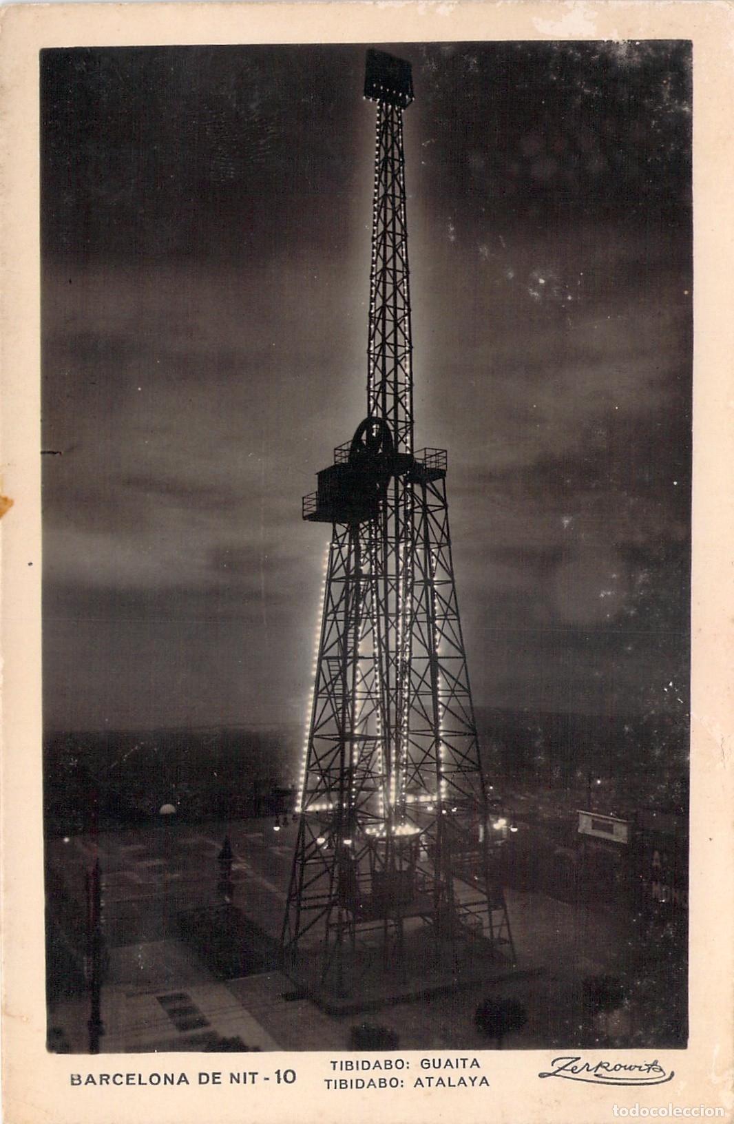Postales: Postal Barcelona de Noche Tibidabo Atalaya Iluminada Zerkowitz