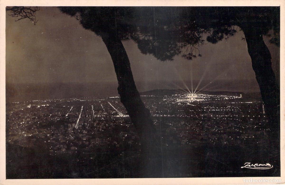 Postales: Postal de Barcelona de Noche Vista desde el Tibidabo