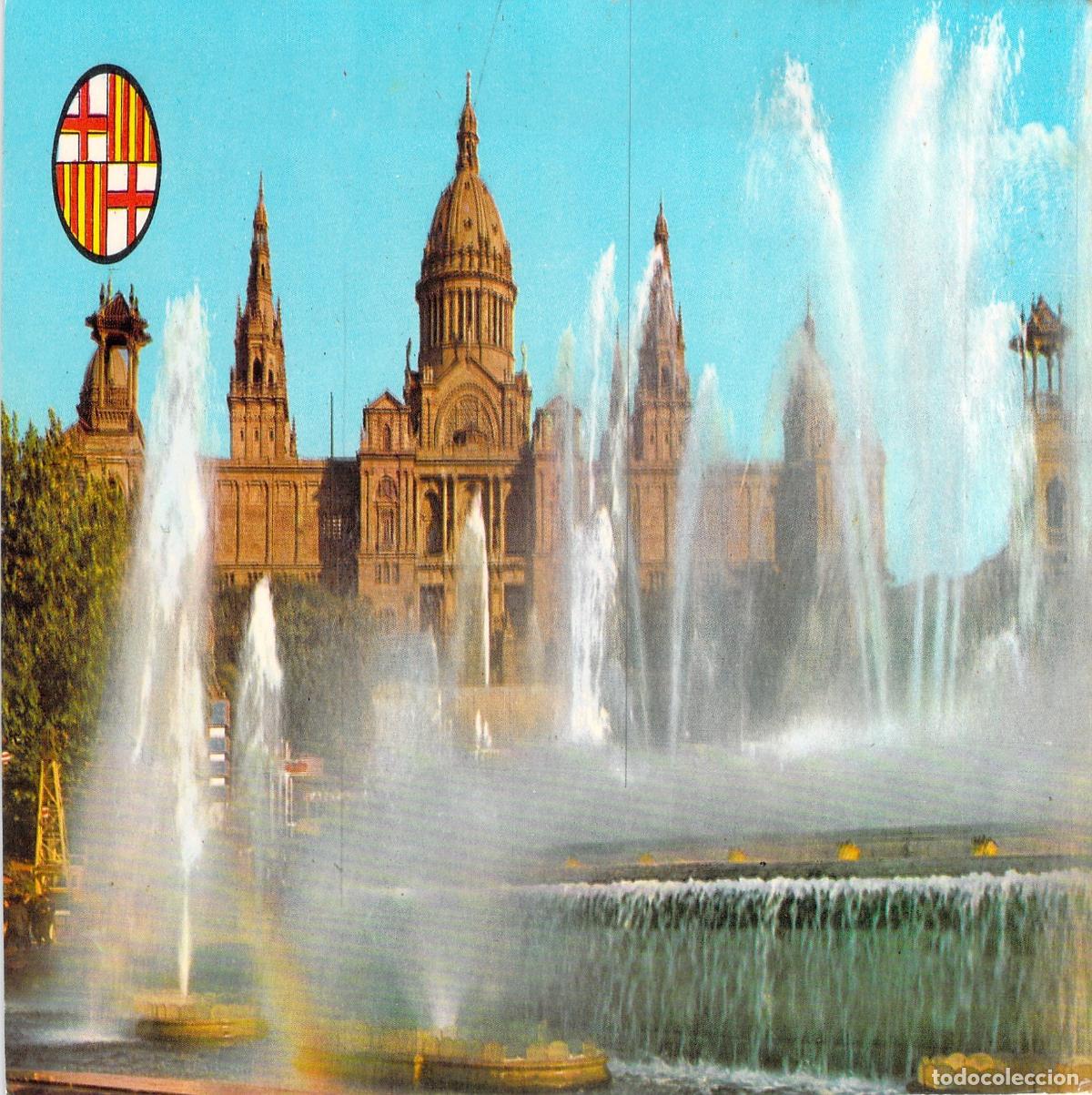 Postales: Postal del Palacio y Fuente Monumental de Montjuich en Barcelona