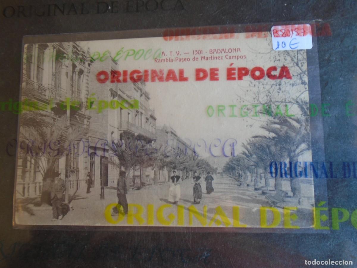 Postales: (PS-80157)POSTAL DE BADALONA-RAMBLA PASEO DE MARTINEZ CAMPOS.A.T.V.1301