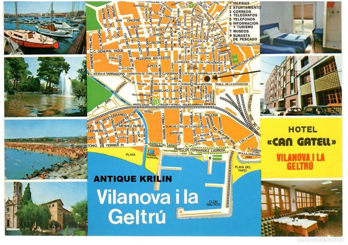Postales: VILANOVA I LA GELTRU / HOSTAL CAN GATELL / KOLORHAM N&ordm; ME-132 / SIN FRANQUEAR