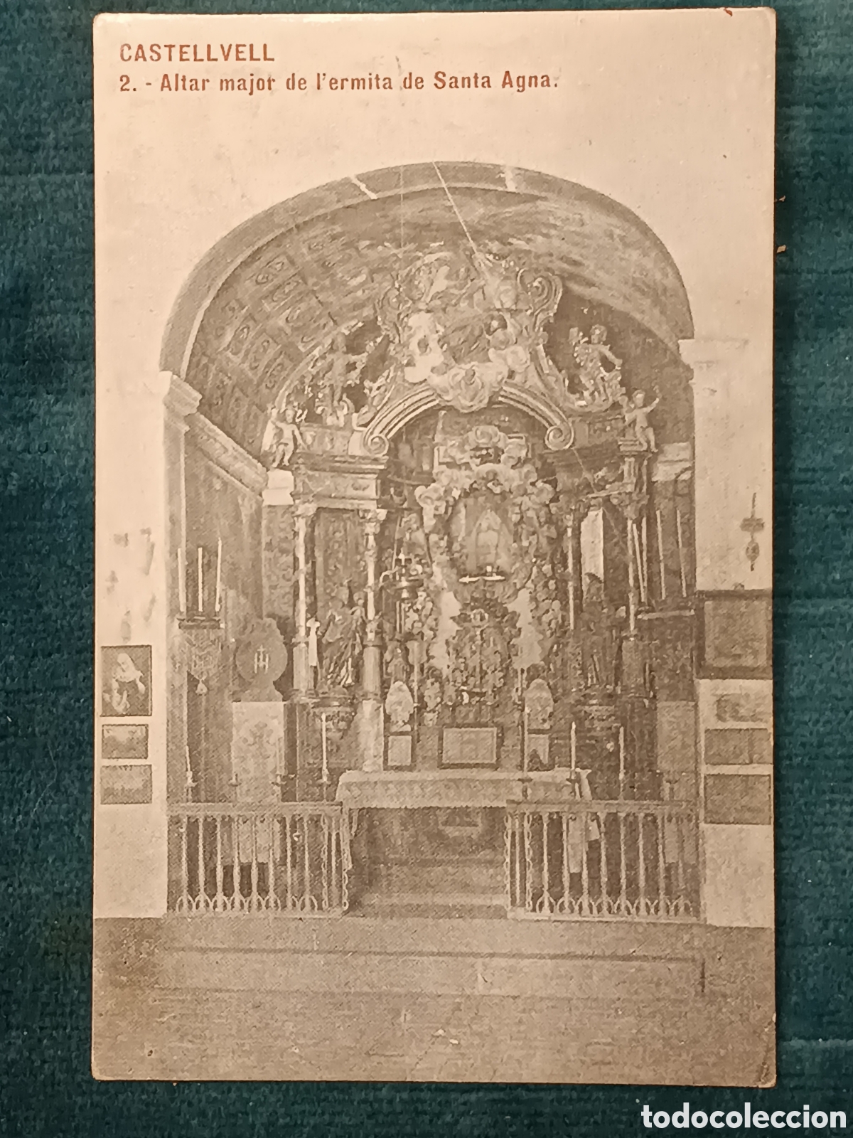 Postales: CASTELLVELL. 2 Altar major de l'ermita de Santa Agna.