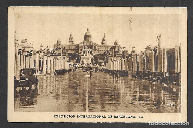 Postales: Postal. Exposici&oacute;n Internacional de Barcelona 1929. Avenida Reina Mar&iacute;a Cristina (Entrada) Chocolat