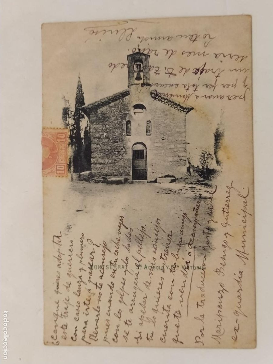 Postales: MONTSERRAT - SAN ACISCLO Y STA VICTORIA - REVERSO SIN DIVIDIR - POSTAL ANTIGUA CIRCULADA -(116.074)