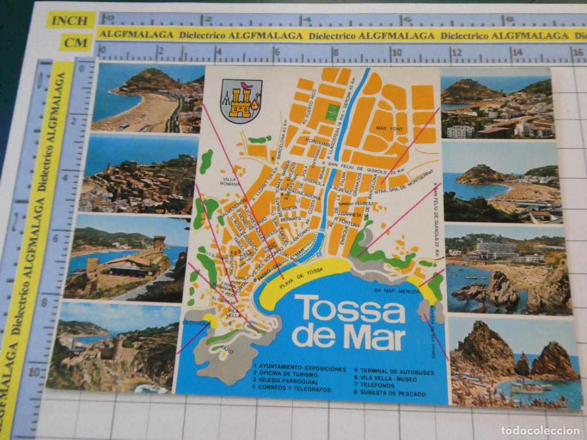 Postales: POSTAL DE GERONA. A&Ntilde;O 1972. PLANO MAPA DE TOSSA DE MAR 1743 INTERNACIONAL. 2801