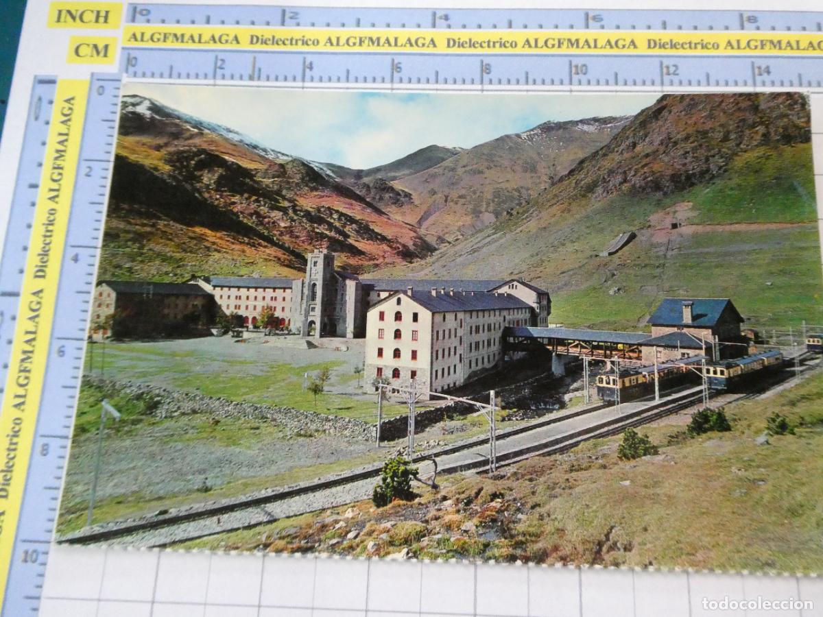 Postales: POSTAL DE GERONA. A&Ntilde;O 1965. NURIA VISTA GENERAL DEL SANTUARIO FERROCARRIL TREN 62 FARDI. 2815