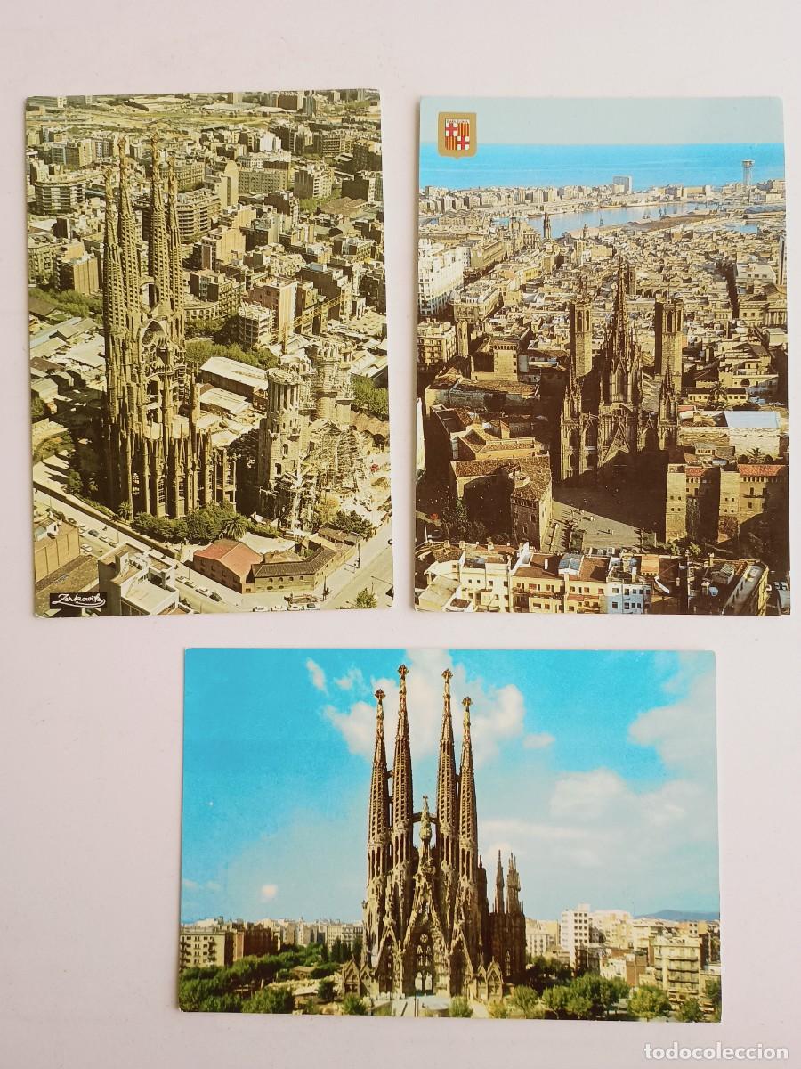 Postales: LOTE 3 POSTALES SAGRADA FAMILIA A&Ntilde;OS 60 - BARCELONA
