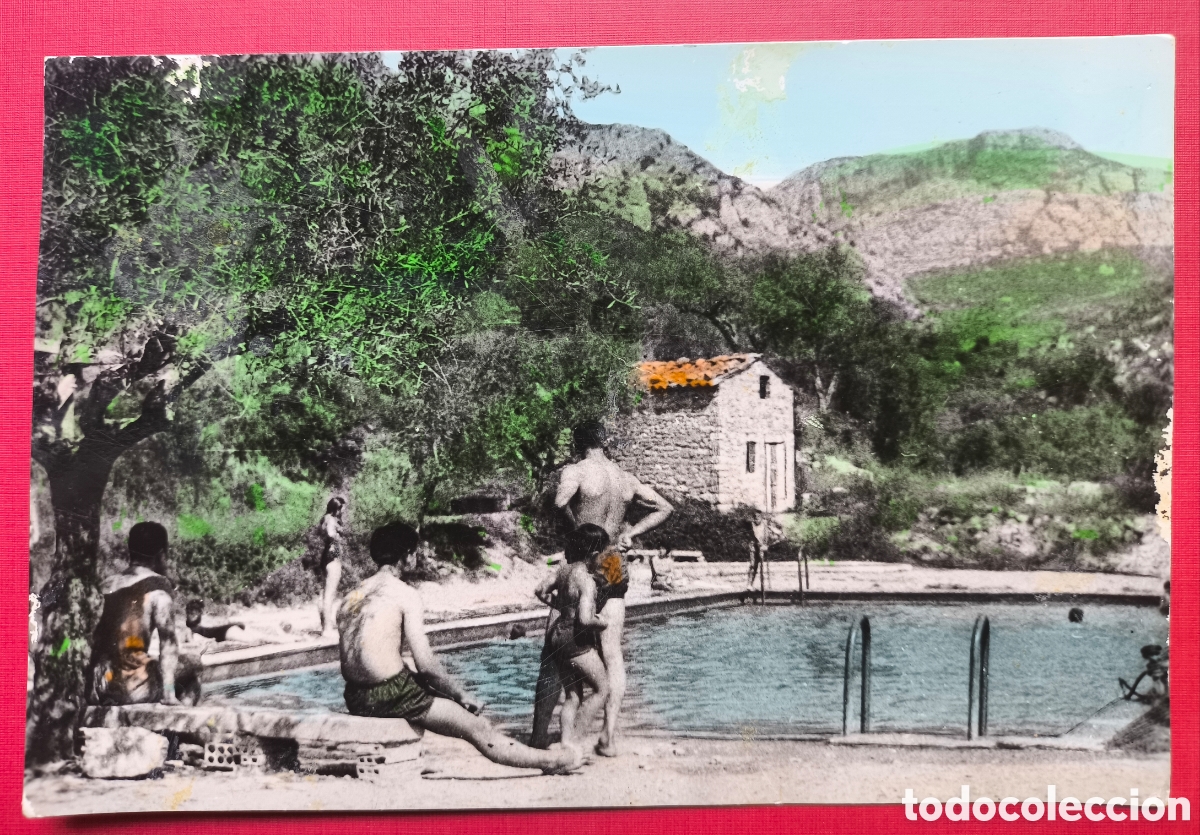 Postcards: VILANOVA DE MEI&Agrave; PISCINA POSTAL FOTOGR&Aacute;FICA COLOREADA NOGUERA LLEIDA C. 1965