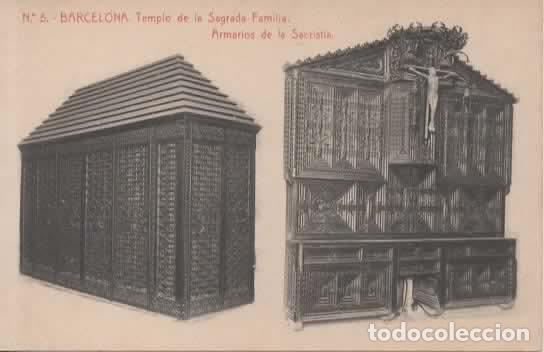 Postales: BARCELONA SIN ESCRIBIR SAGRADA FAMILIA ARMARIOS SACRISTIA