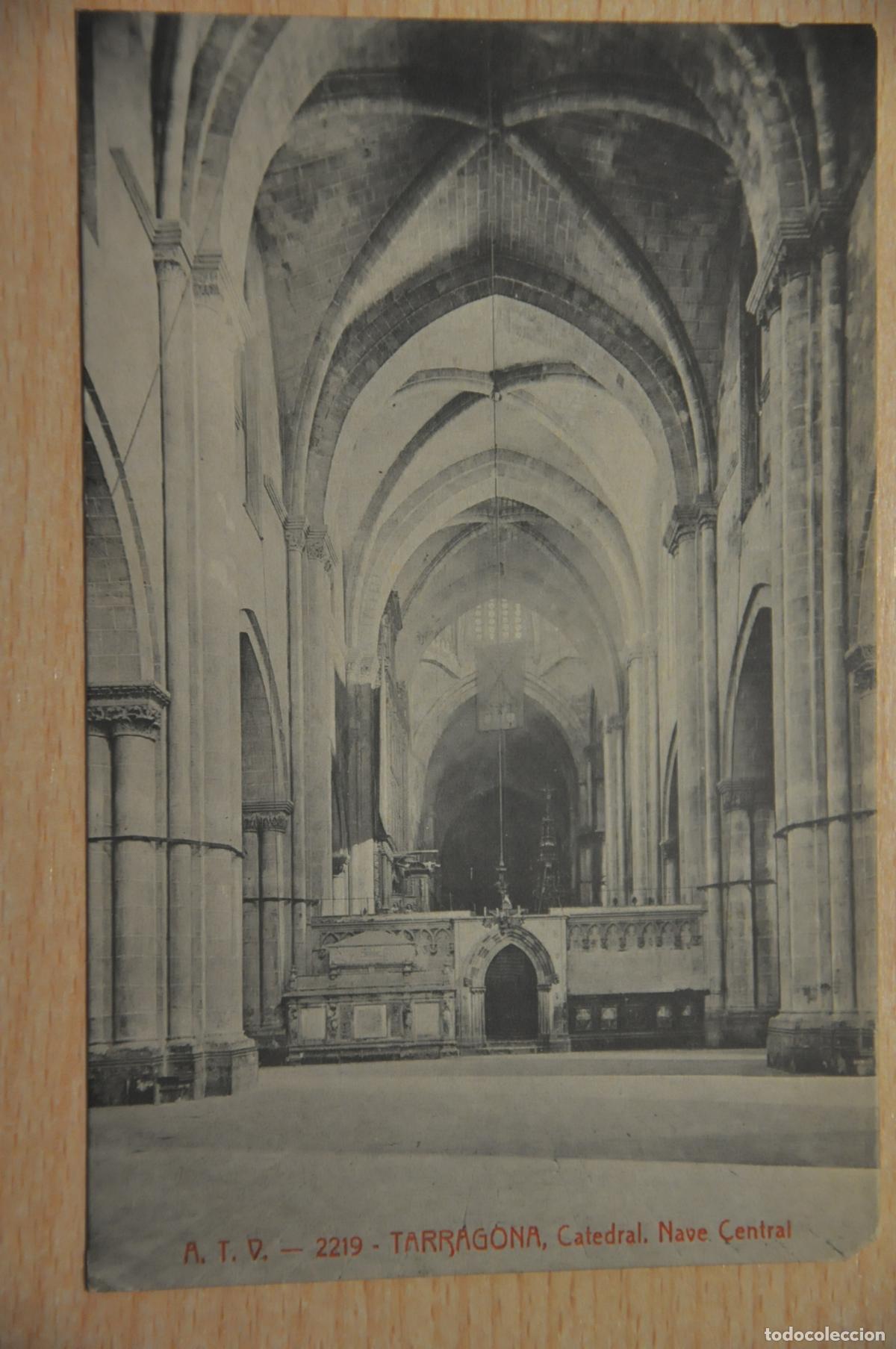 Postais: postal tarragona catedral nave central atv 2219