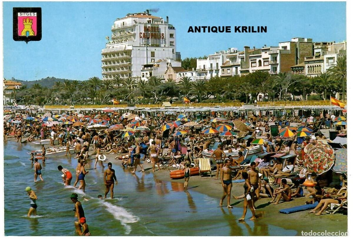Postales: SITGES N&ordm; 2350 PLAYA DE ORO , LUZ Y COLOR / ESCUDO DE ORO / SIN FRANQUEAR