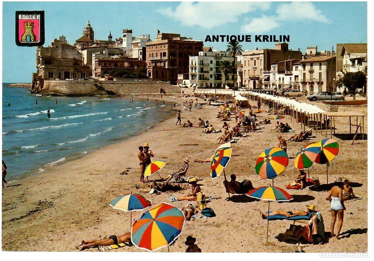 Postales: SITGES N&ordm; 255 PLAYA DE SAN SEBASTIAN / ESCUDO DE ORO / SIN FRANQUEAR