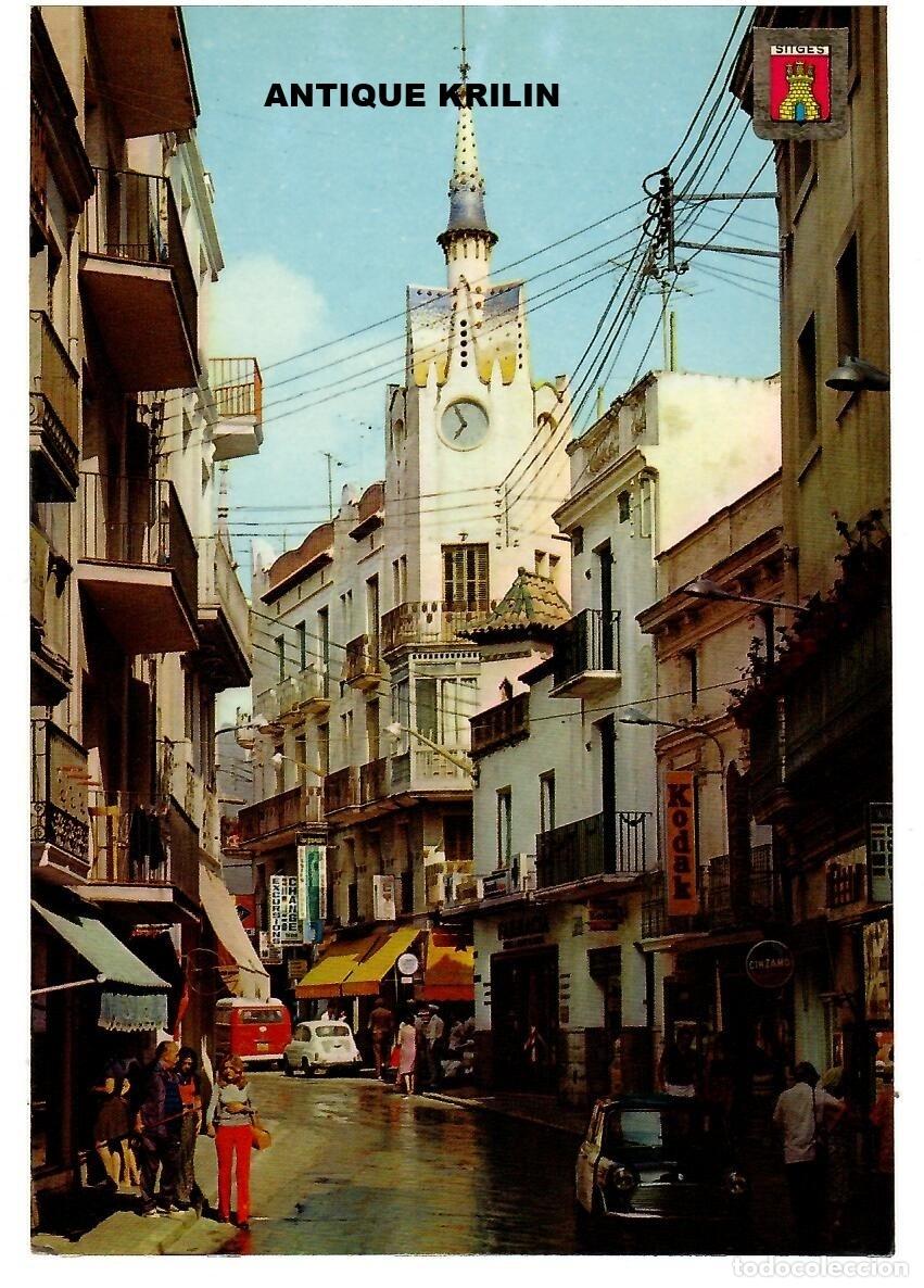 Postales: SITGES N&ordm; 35 CALLE PARELLADAS / ESCUDO DE ORO / SIN FRANQUEAR PERO ESCRITA