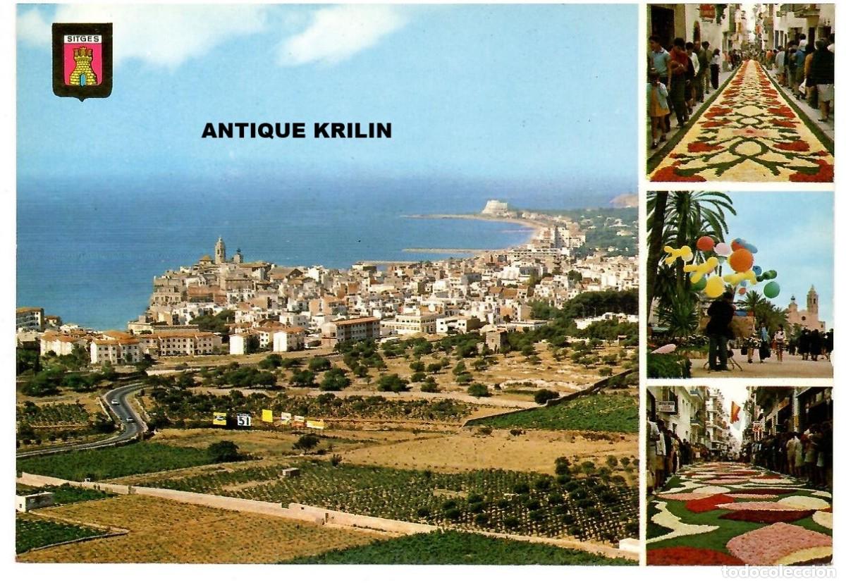 Postales: SITGES N&ordm; 5631 DIVERSOS ASPECTOS / ESCUDO DE ORO / SIN FRANQUEAR