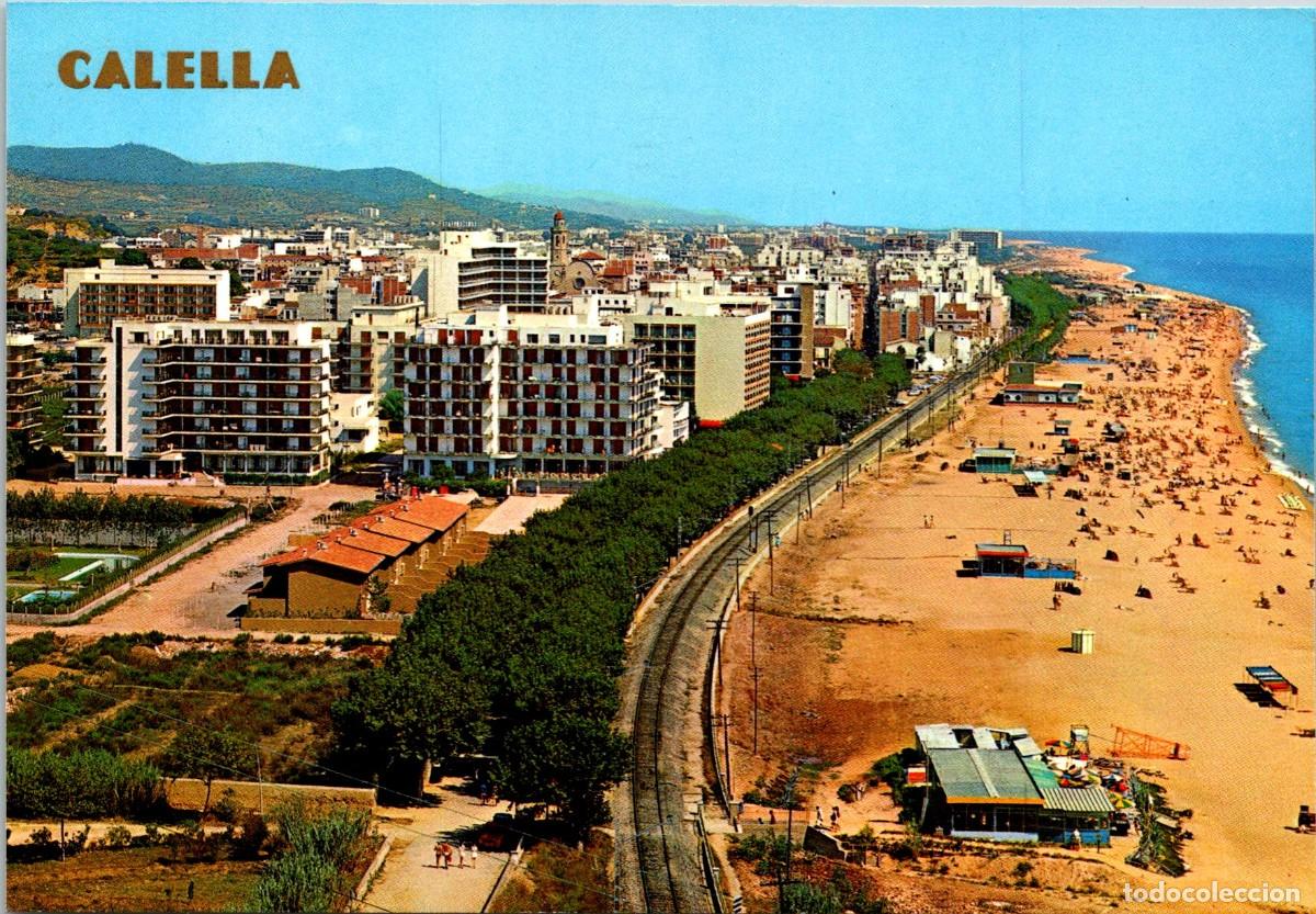 Postales: Calella (Costa Dorada) - Sus grandes playas - Catal&aacute;n Ibars 242 -V&iacute;a del Tren-Peligroso Paso a Nivel