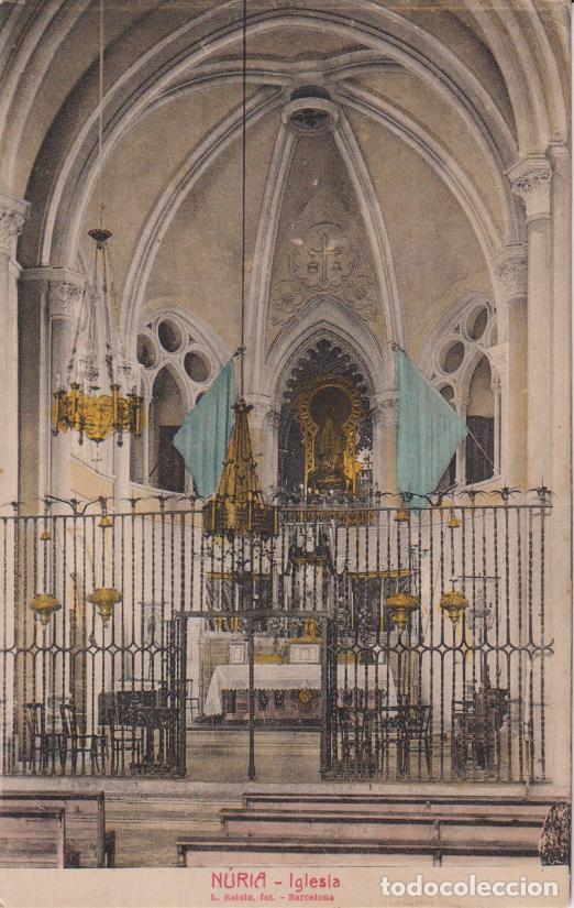 Postales: N&Uacute;RIA (GIRONA) IGLESIA - L.ROISIN FOT. - CIRCULADA 1940