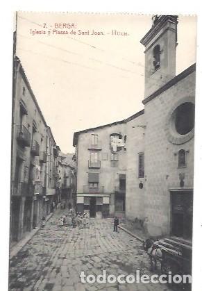 Postales: ANTIGUA POSTAL 7 BERGA IGLESIA I PLASSA DE SANT JOAN HUCH