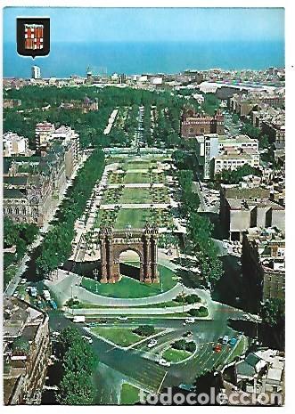 Postales: ARCO DE TRIUMFO. VISTA AEREA / TRIUMPH&acute;S ARCH, AIR VIEW.- BARCELONA