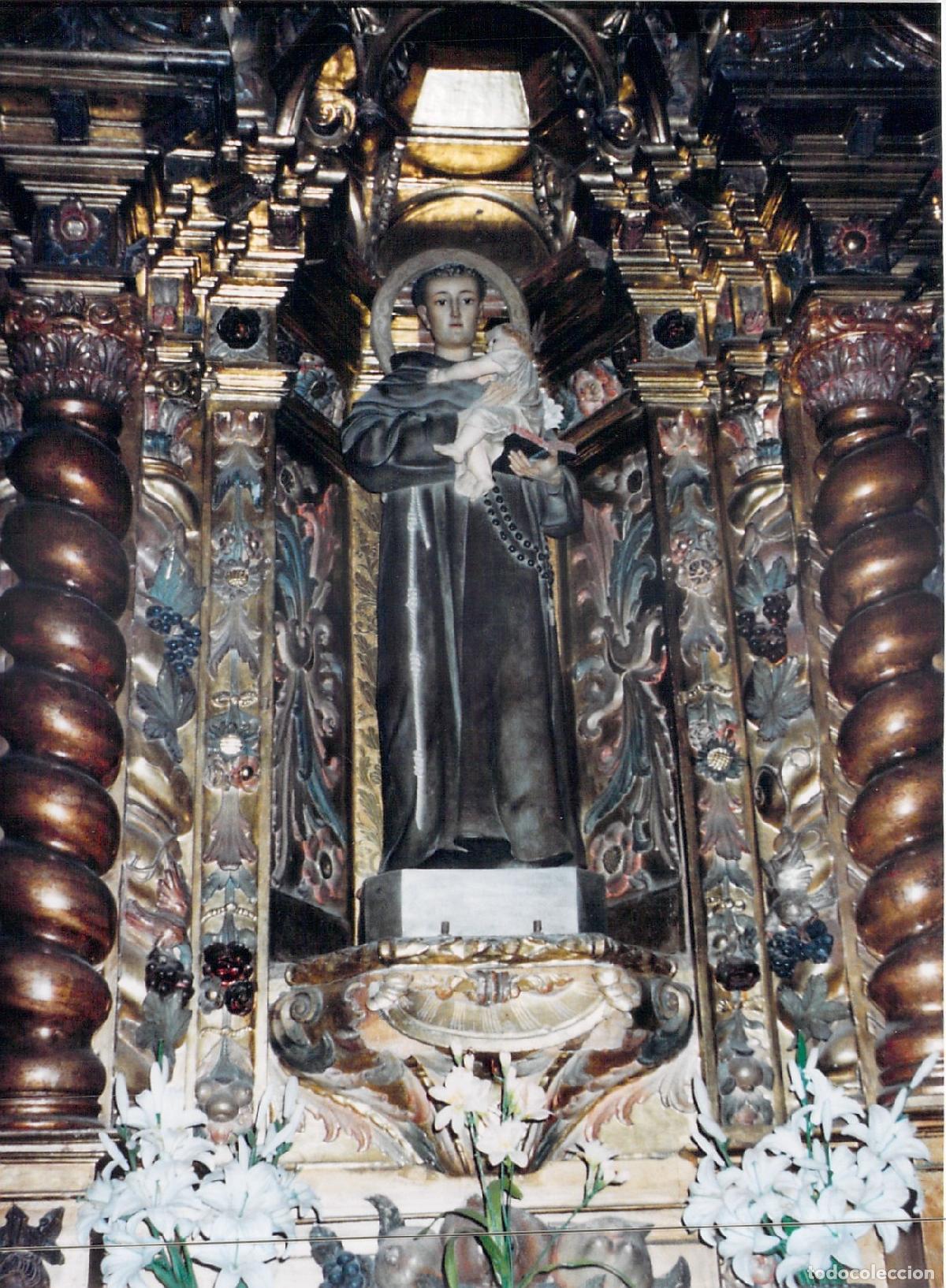 Postales: Postal Figueres, Escultura de San Antonio de Padua en Retablo Barroco