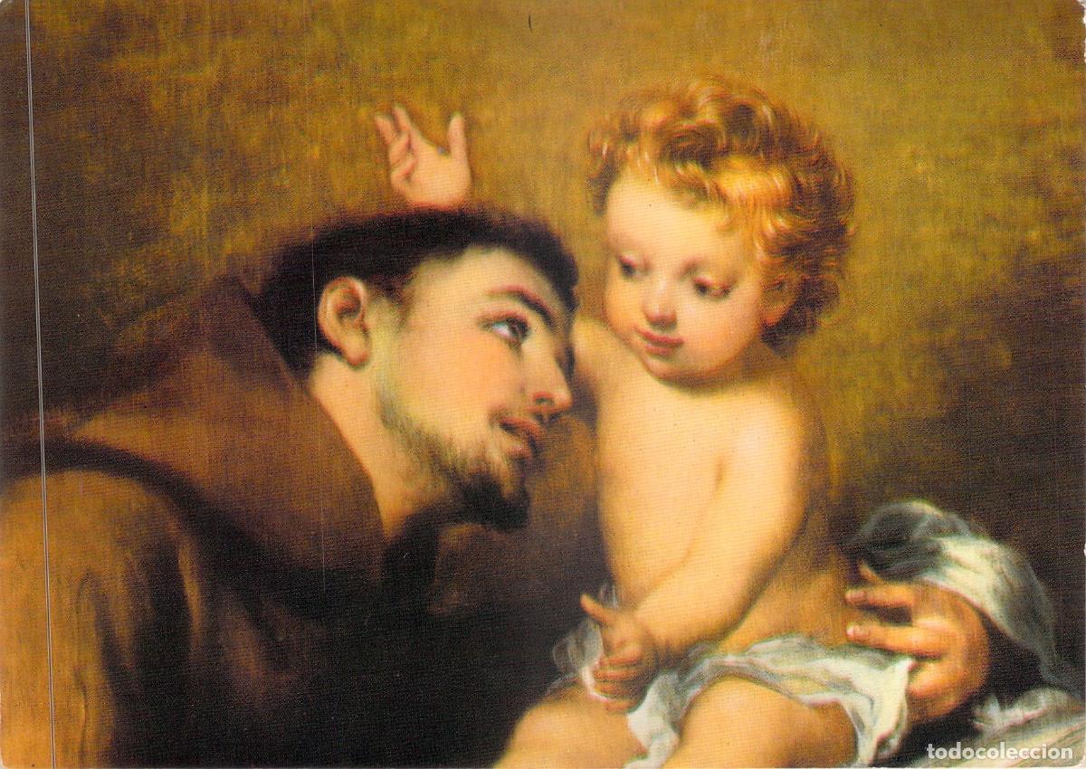Postales: Postal de San Antonio de Padua, Obra de Murillo, Arte Religioso