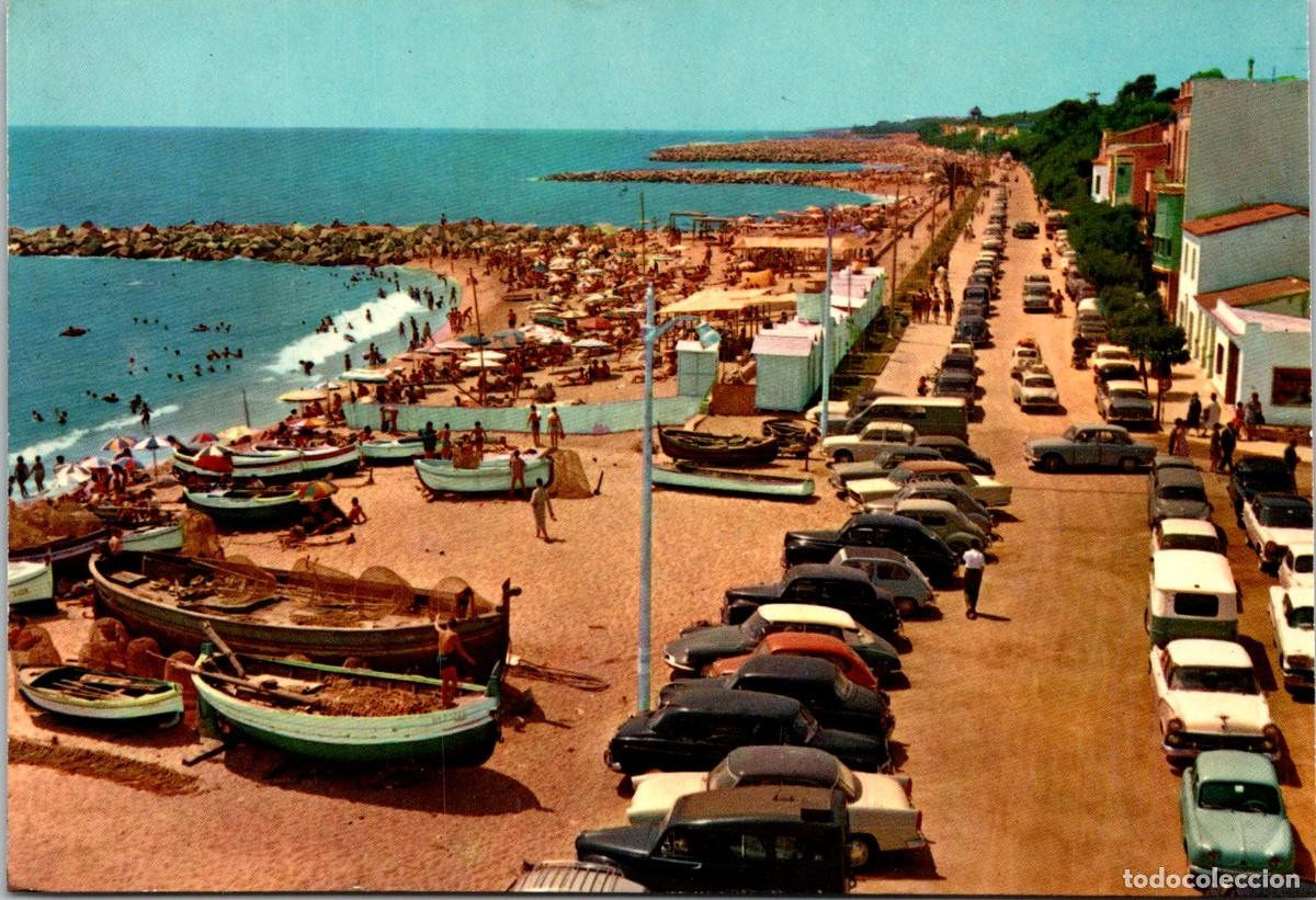 Postales: Caldetas - Paseo - Campa&ntilde;&aacute; y Puig Ferr&aacute;n II/559 - Coloreada - 147x101mm - Barcas - Coches Antiguos