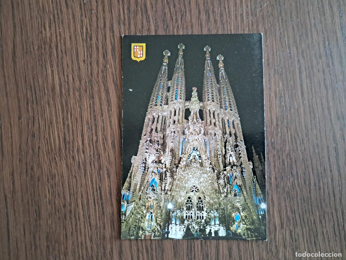 Postales: postal de Espa&ntilde;a, La Sagrada Familia, Gaud&iacute;, Barcelona. nocturna.