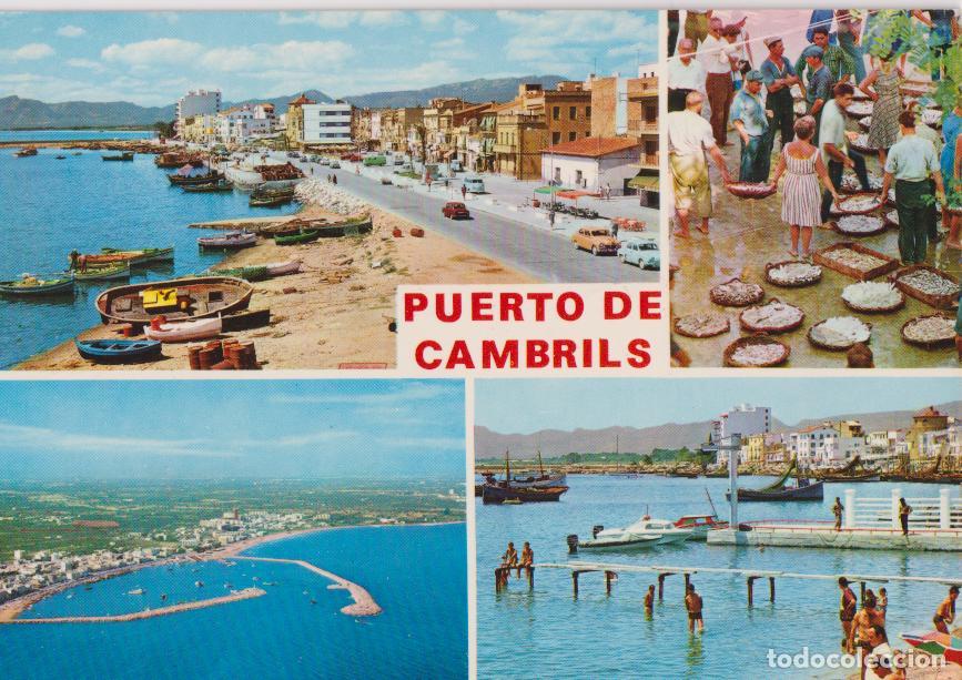 Postales: CAMBRILS (TARRAGONA) PLAYA, VARIAS VISTAS - FOTO COLOR RAYMOND N&ordm;5 - CIRCULADA