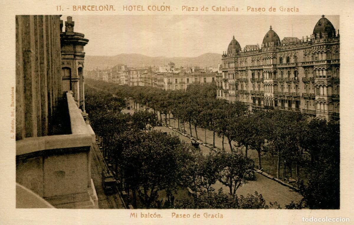 Postais: BARCELONA-HOTEL COL&Oacute;N BALC&Oacute;N AL P&ordm; DE GRACIA- PUBLICIDAD HOTEL