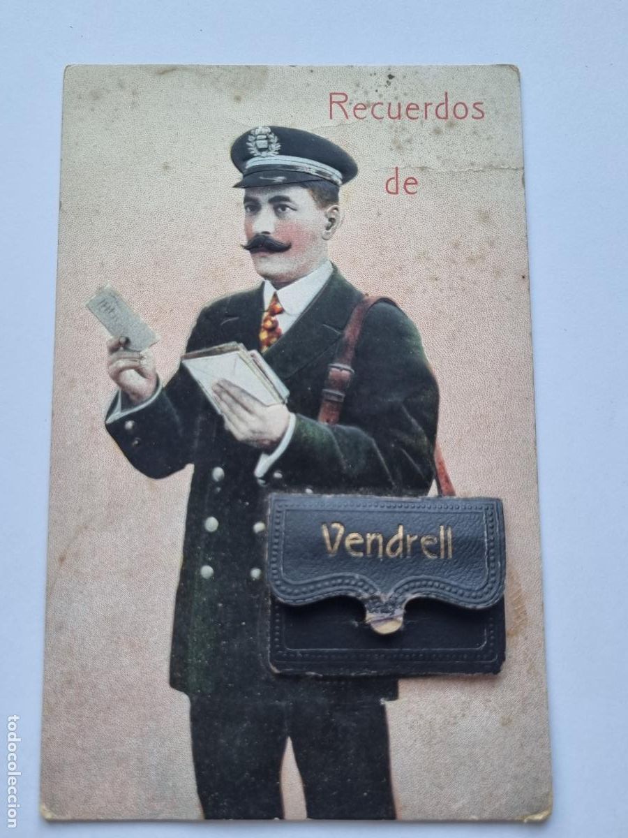 Postales: VENDRELL CARTERO CON DESPLEGABLE COLOREADA Y RELIEVE - Foto 2