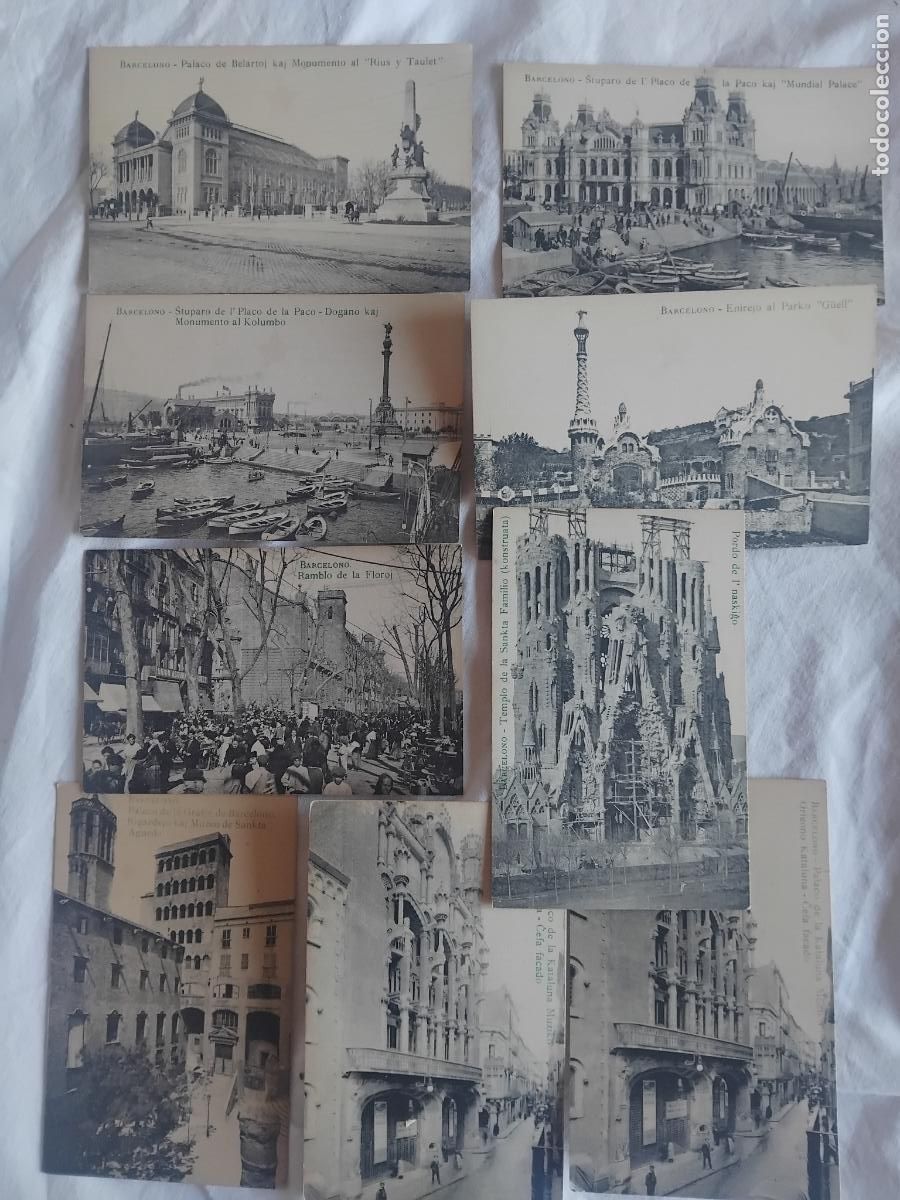 Postales: 9 POSTALES DE BARCELONA CONGRESO DE ESPERANTO SEPTIEMBRE DE 1909.