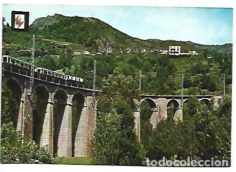 Postales: VISTA PANORAMICA I PONT DEL TOSSA FF.CC. DE ALTA MUNTANYA RIBES A NURIA.- QUERALBS / GIRONA