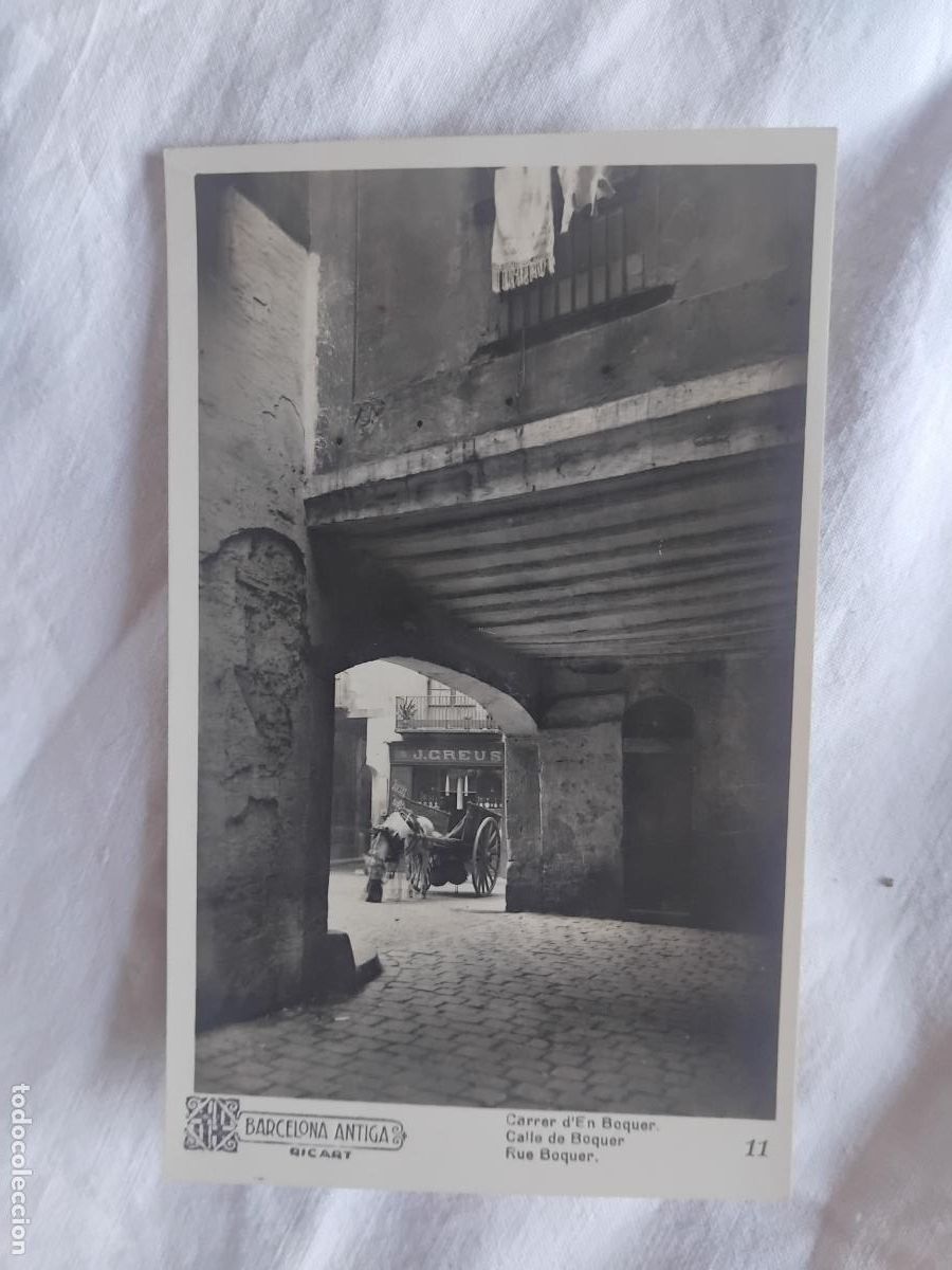Postales: POSTAL CARRER D'EN BOQUER. BARCELONA ANTIGA RICART N&ordm; 11.