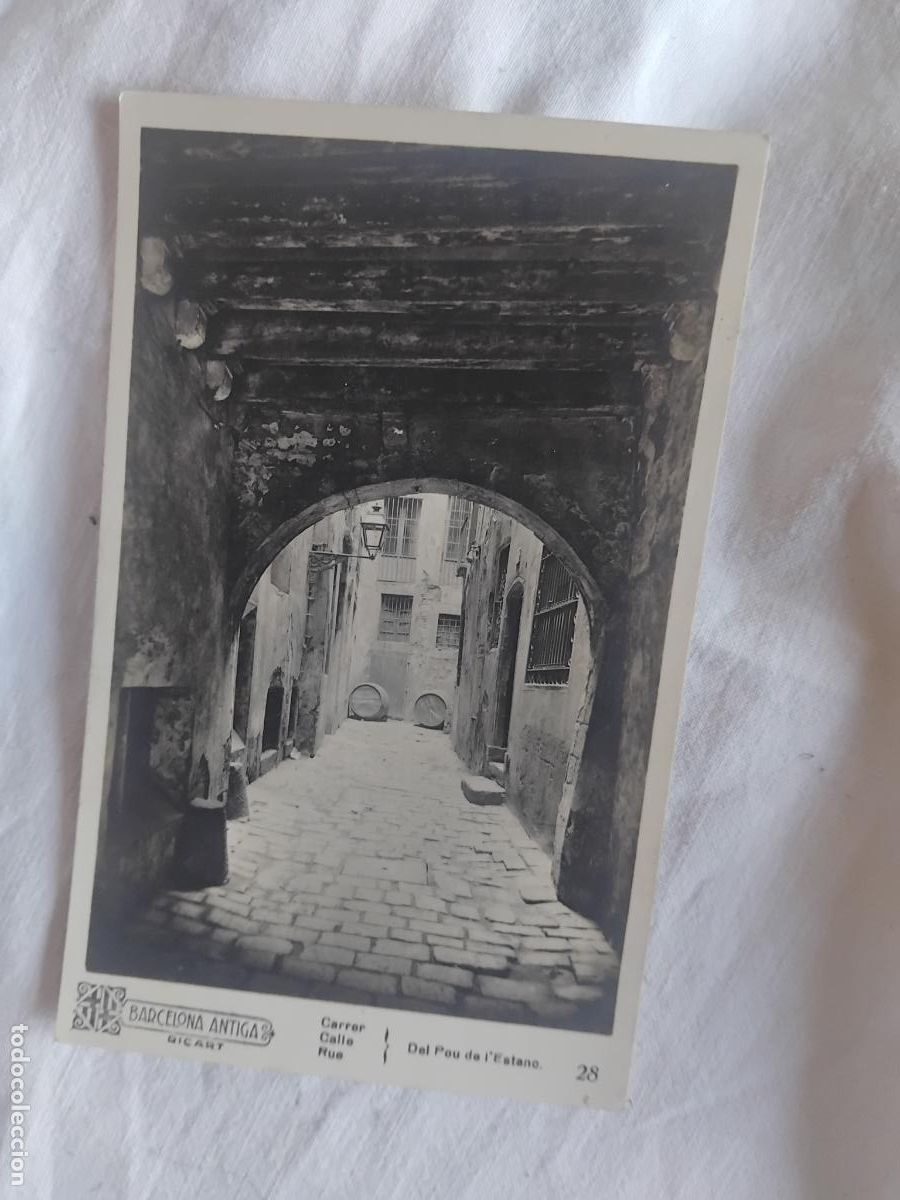 Postales: POSTAL CARRER DEL POU DE L'ESTANC. BARCELONA ANTIGA RICART N&ordm; 28.