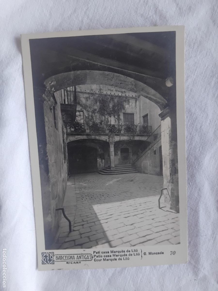 Postales: POSTAL PATI CASA MARQUES DE LLIO. BARCELONA ANTIGA RICART N&ordm; 70