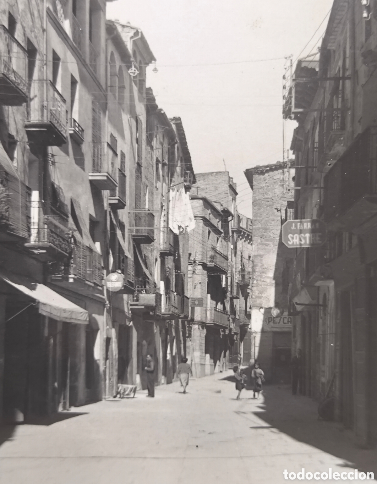 Postales: GUISSONA CARRER FLUVI&Agrave; POSTAL FOTOGR&Aacute;FICA ED. PAMIAS LLEIDA C. 1955