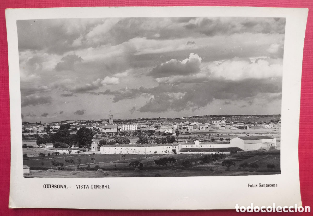 Postales: GUISSONA VISTA GENERAL POSTAL FOTOGR&Aacute;FICA FOTOGRAF&Iacute;A SANTACANA SEGARRA LLEIDA C. 1955
