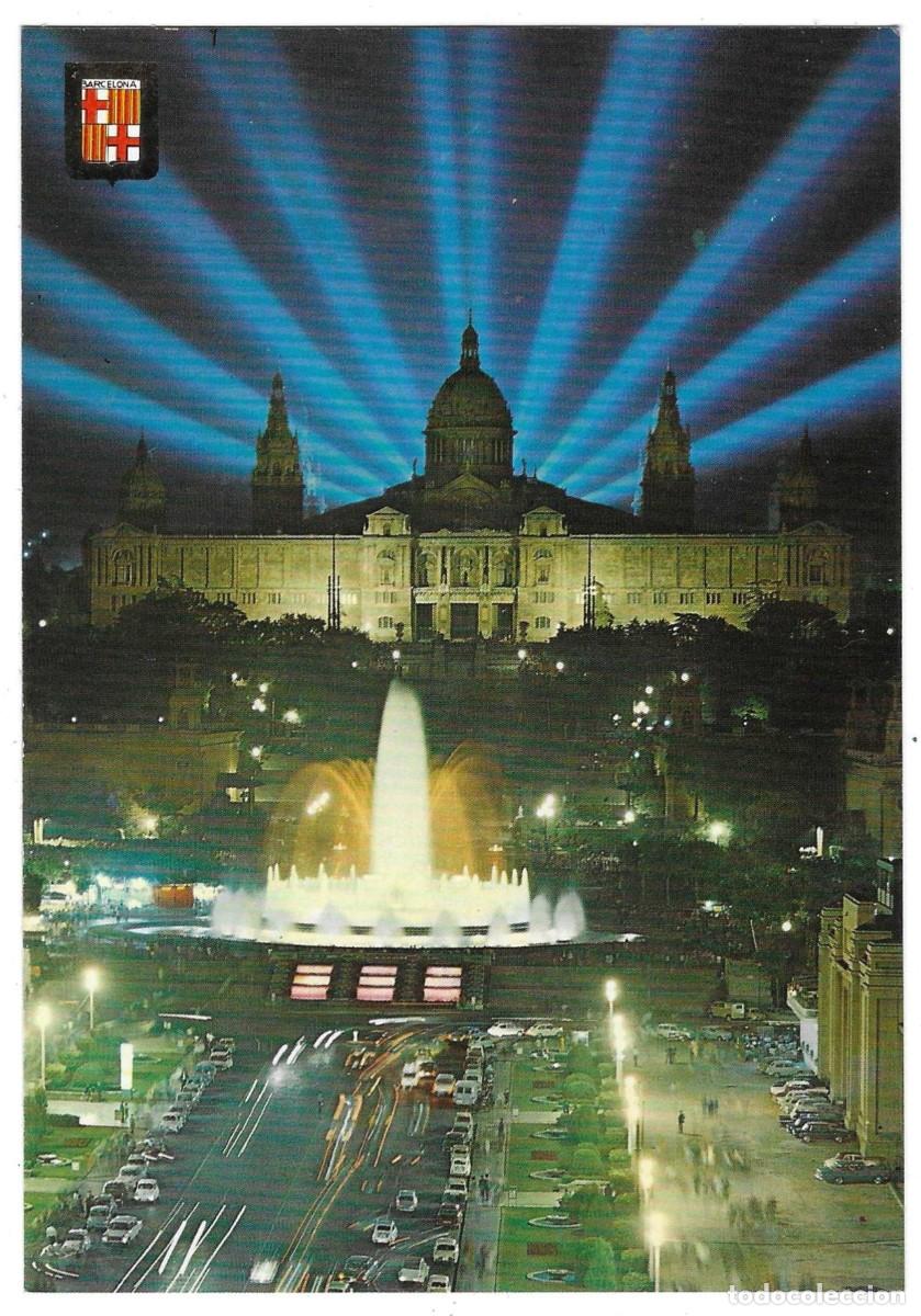 Postales: Postal Barcelona. Fuente Monumental y Palacio Nacional de Montjuich. ref. 7-act603