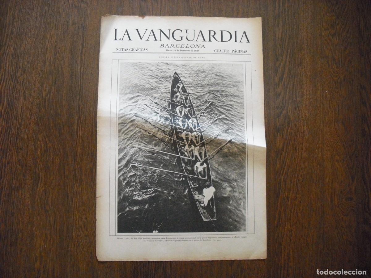 Cartoline: LA VANGUARDIA , DICIEMBRE 1929, REGATA INTERNACIONAL DE REMO. BOTE LOLA, BARCELONA 4 PAGS