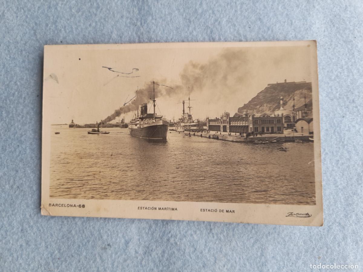 Postales: Barcelona. Estaci&oacute;n Mar&iacute;tima. - Foto 1