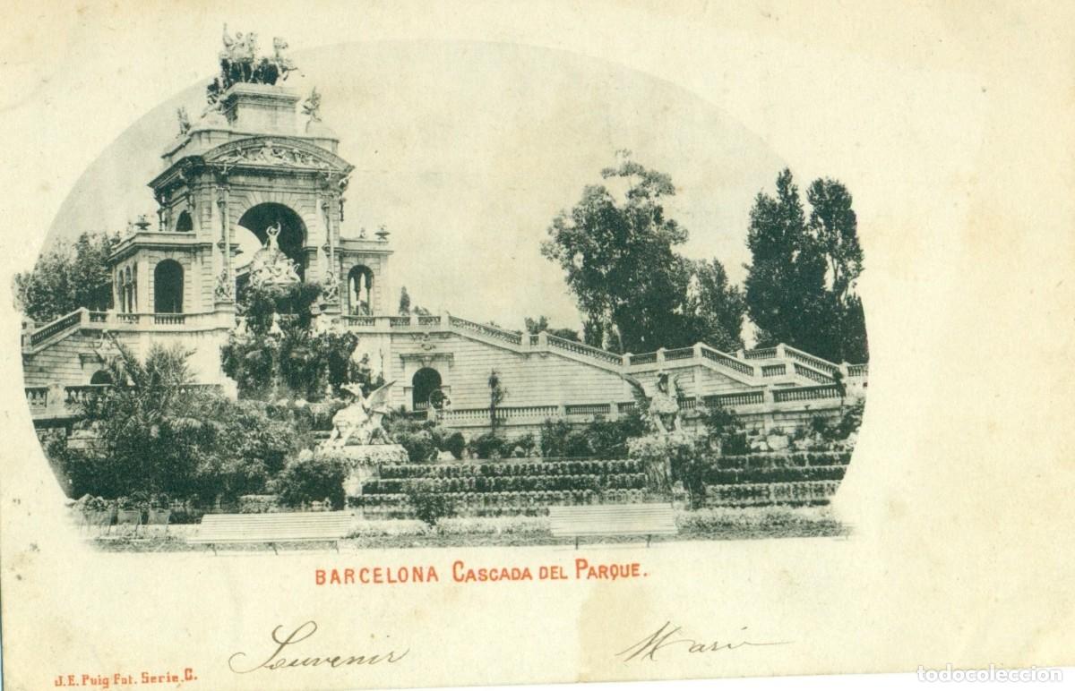 Postales: BARCELONA. CASCADA DEL PARQUE. CIRCULADA EN 1902. EDICIONES J.E. PUIG.