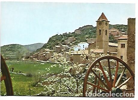 Postales: CAMPANAR DE L&acute;ESGLESIA, AL FONS RUNES CASTELL.- GOSOL / LLEIDA
