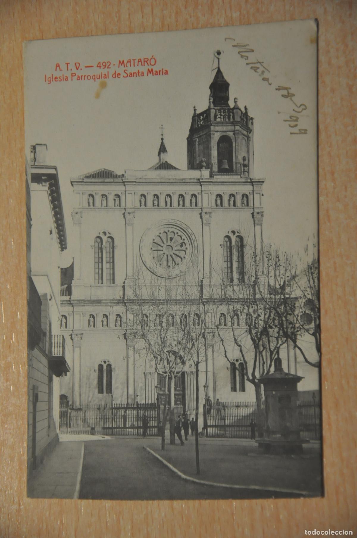 Postales: postal mataro, iglesia parroquial de santa maria atv 492