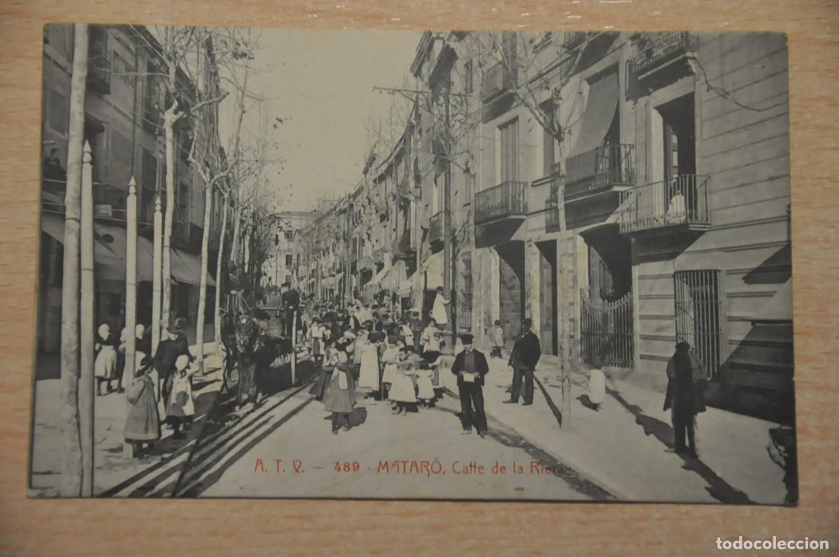 Postales: postal mataro, calle de la riera atv 489