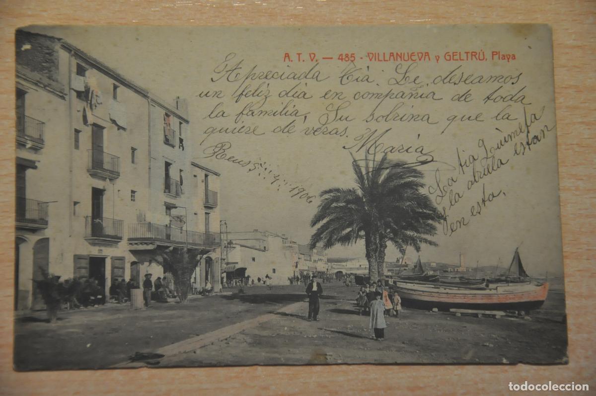 Postales: postal villanueva y geltru, playa atv 485